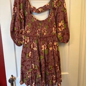 Free People Summer Picnic Printed Mini Dress